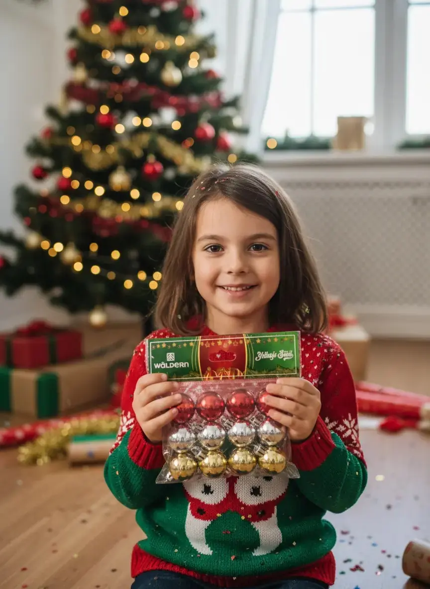 12'Li Mix Yılbaşı Ağaç Topu Seti – Parlak Ve Renkli Mini Dekorasyon 3 Cm