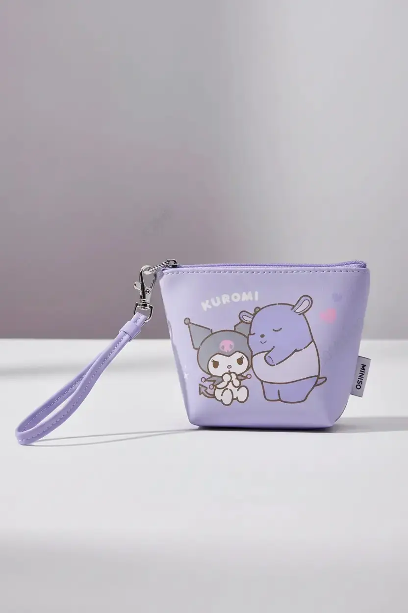 Sanrio Lisanslı Kuromi Mini Bozuk Para Çantası Fermuarlı 13 Cm