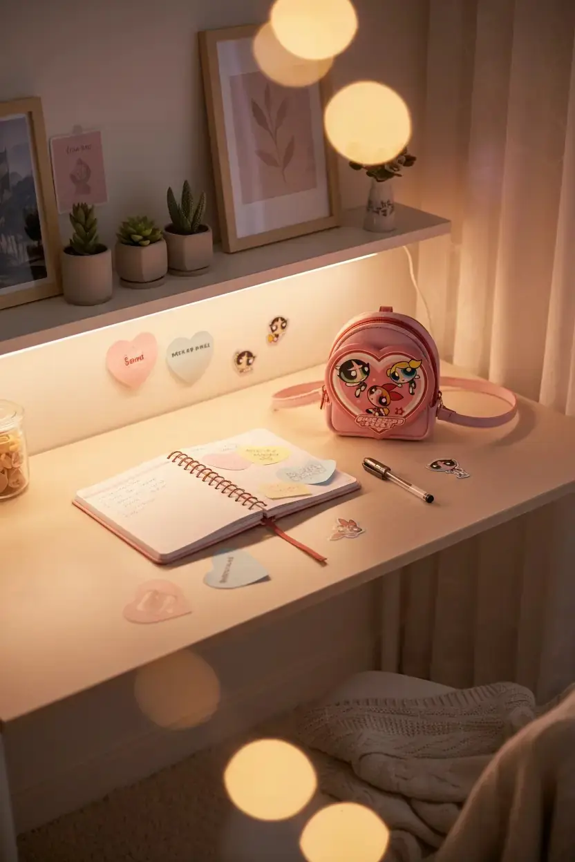 Miniso Powerpuff Girls Lisanslı Mini Kırtasiye Seti – Özel Saklama Çantalı Komple Set