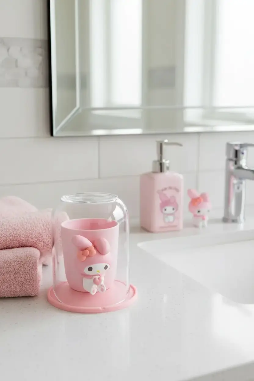 Sanrio Lisanslı Sanrio Karakterleri Banyo Bardak Seti (My Melody)
