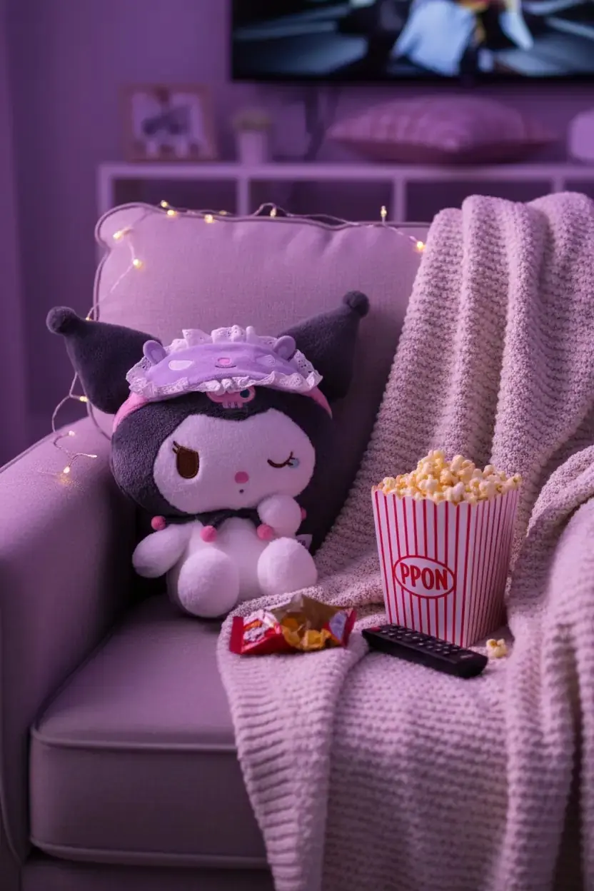 Sanrio Kuromi Lisanslı Sound Sleep Peluş Oyuncak 25 Cm – Oturan Uyku Teması