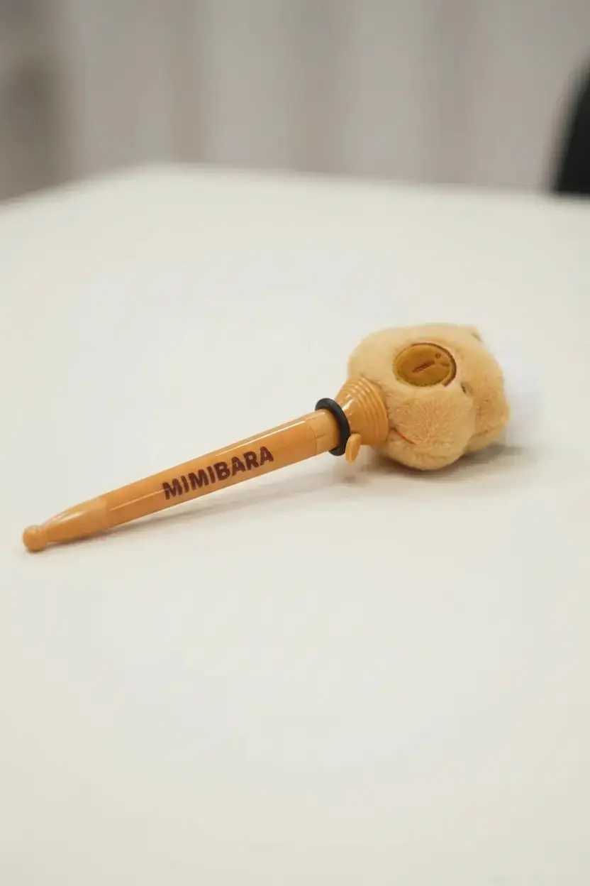Miniso Lisanslı Pişirme Serisi Pop-Up Tükenmez Kalem 1.0 Mm Siyah (Mimibara Peluş Başlıklı)