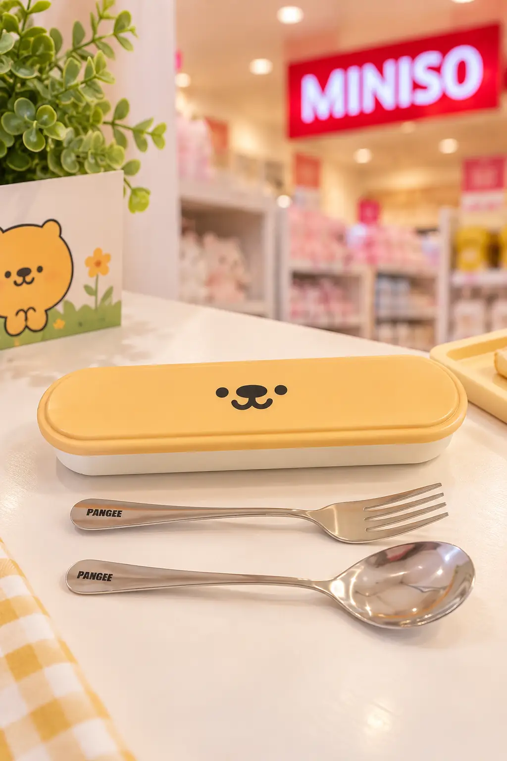 Miniso Lisanslı TUTOGOU Pangee Çatal ve Kaşık Seti – Kutulu Paslanmaz Çelik