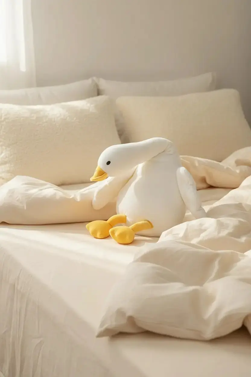 Miniso Lisanslı Beyaz Kaz Peluş Oyuncak 64 Cm – Yumuşacık Uyku Arkadaşı