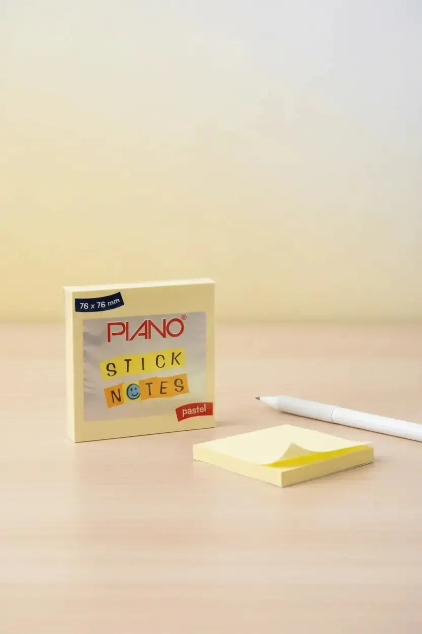 Piano Pastel Sarı Yapışkanlı Not Kağıdı 76x76 mm – Post-it