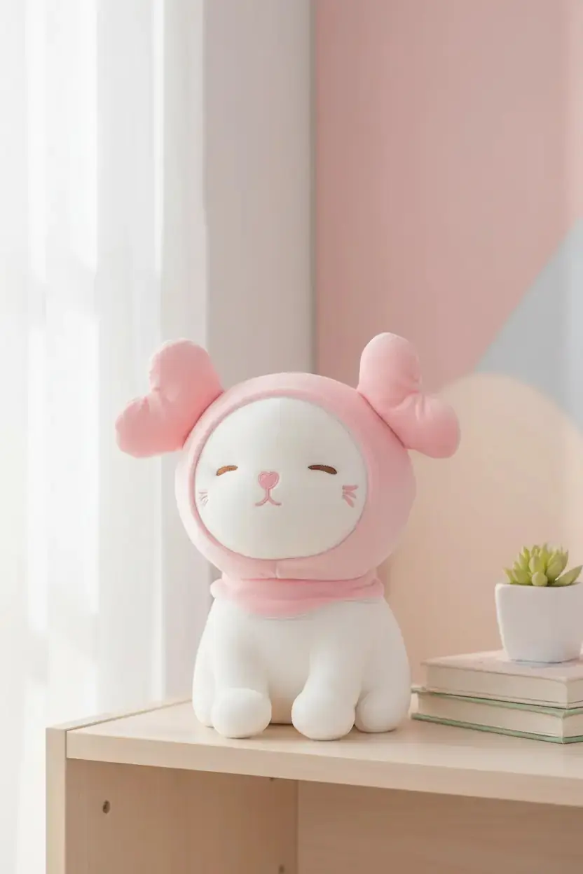 Miniso Lisanslı Şapkalı Kedi Peluş Oyuncak 27 Cm – Yumuşacık Sarılmalık Tasarım