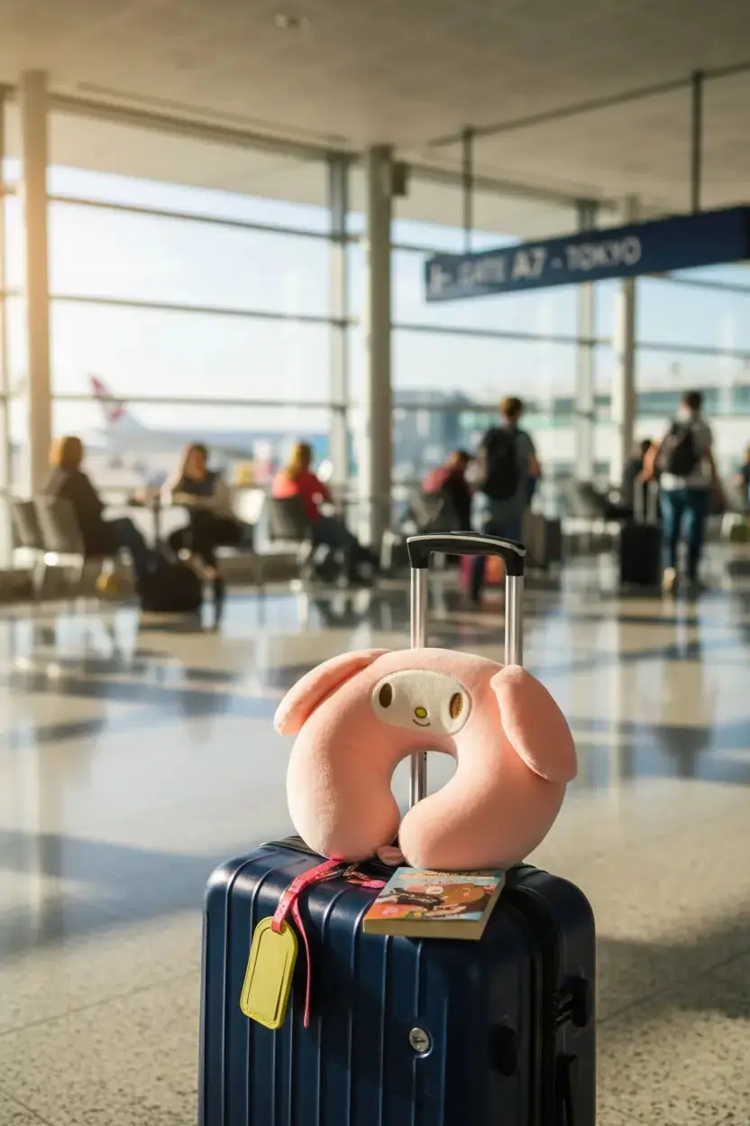 Sanrio My Melody Lisanslı Kulaklı Hafızalı Boyun Yastığı – Ergonomik Seyahat Yastığı 25 Cm