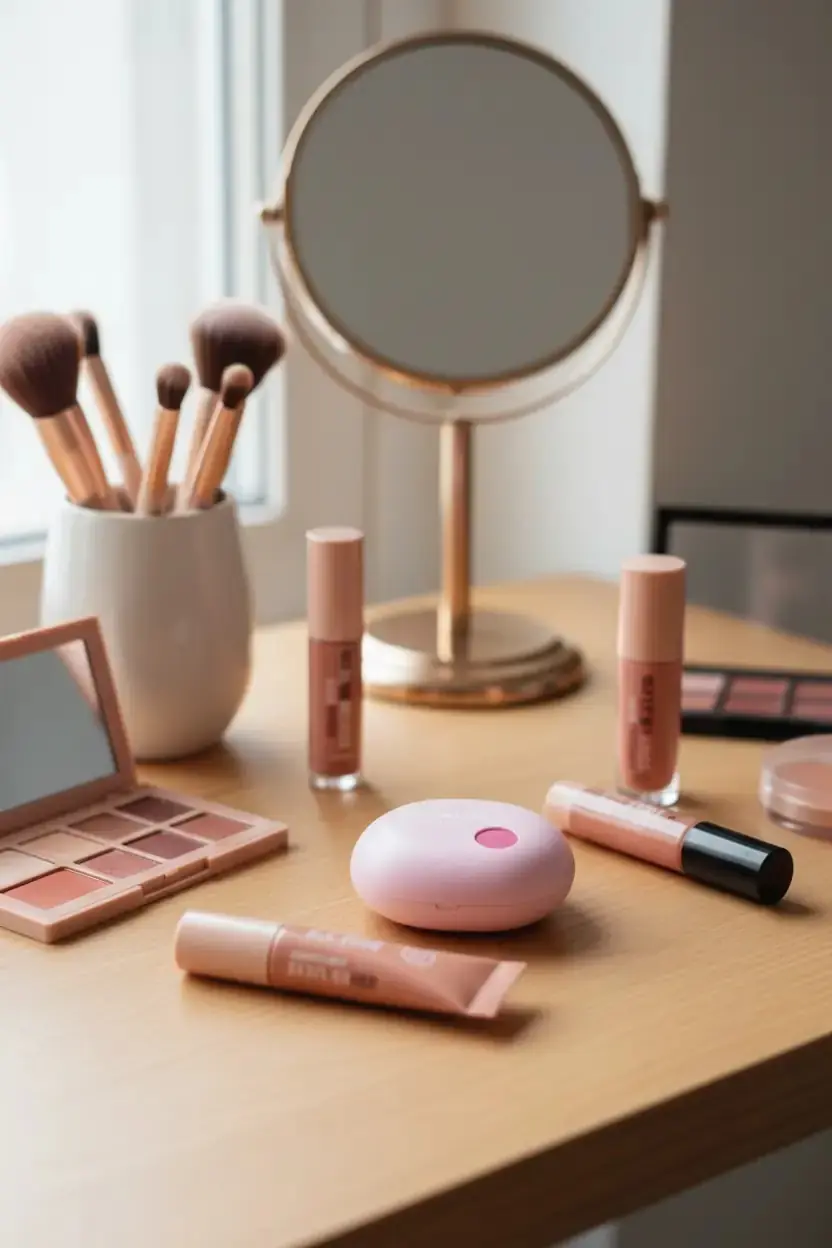 Miniso Lisanslı Minimalist Serisi Toz Allık No 06 - Sıcak Mercan Pembe Tonlu ve Aynalı İpeksi Dokulu Toz Allık