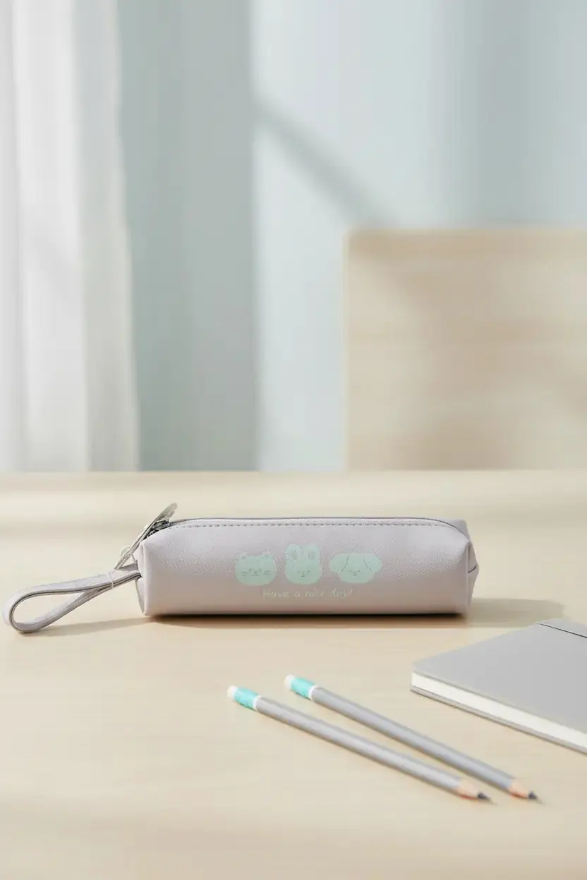 Miniso Lisanslı Hayvan Serisi Saplı Kübik PU Kalem Kutusu 20 Cm – Pembe