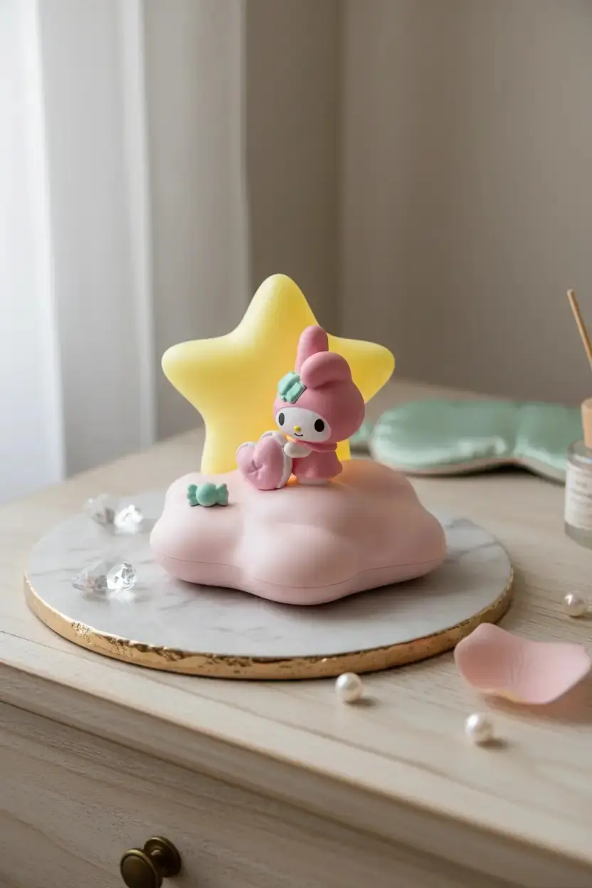 Sanrio Lisanslı My Melody Düş Serisi Led Gece Lambası – Şarjlı & Yumuşak Işıklı