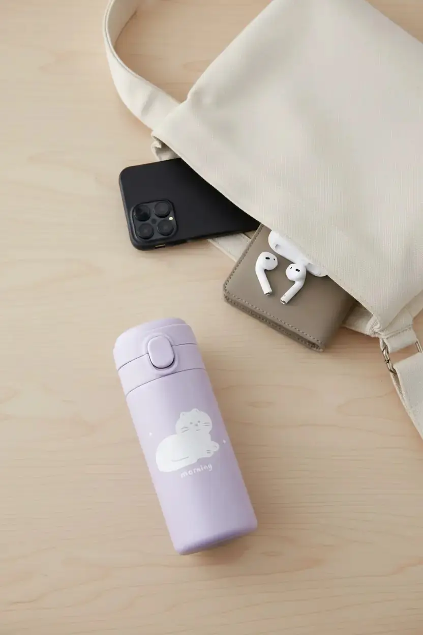 Miniso Lisanslı Hayvan Serisi Isı Yalıtımlı Şişe 300 mL – Mor