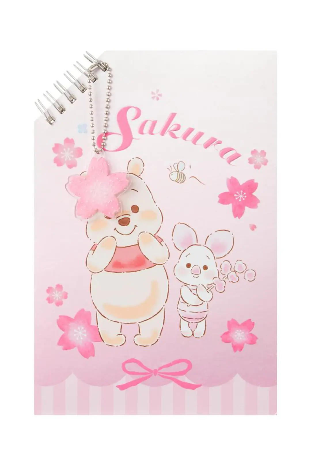 Disney Lisanslı Sakura Sezonu Stitch ve Angel Tel Ciltli 50 Sayfa Spiral Defter