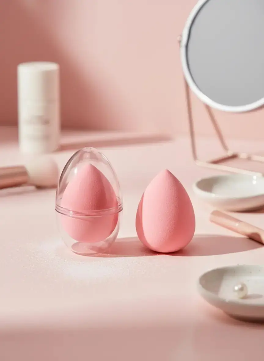 Miniso Lisanslı Yumurta Kapsüllü Makyaj Süngeri Pembe – Pürüzsüz Uygulama Beauty Blender