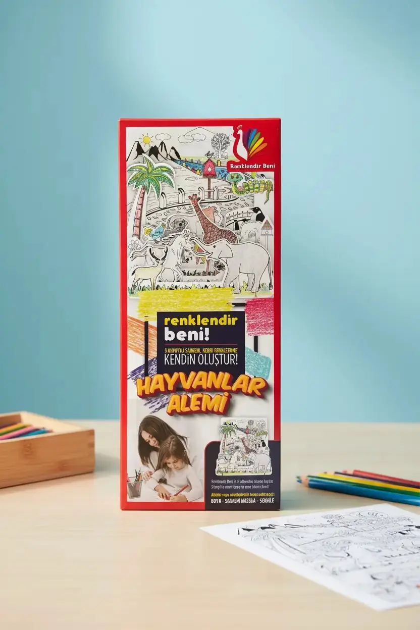 Rb Hayvanlar Alemi Boyama Sahnesi – Eğitici Dev Aktivite Seti (Çocuklar İçin)
