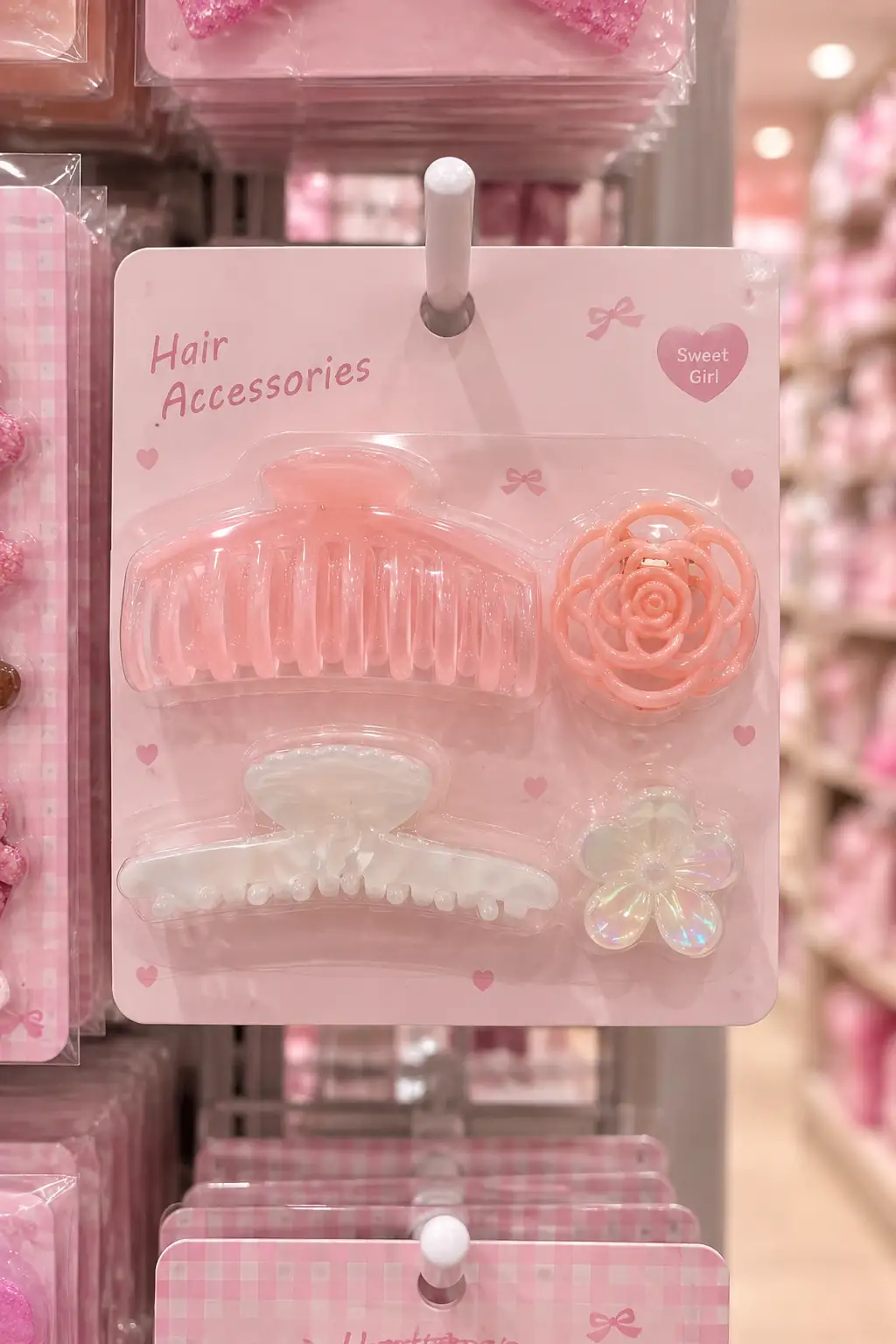 Miniso Lisanslı Çiçek Figürlü 4'lü Kıskaç Toka Seti Pastel Renkler