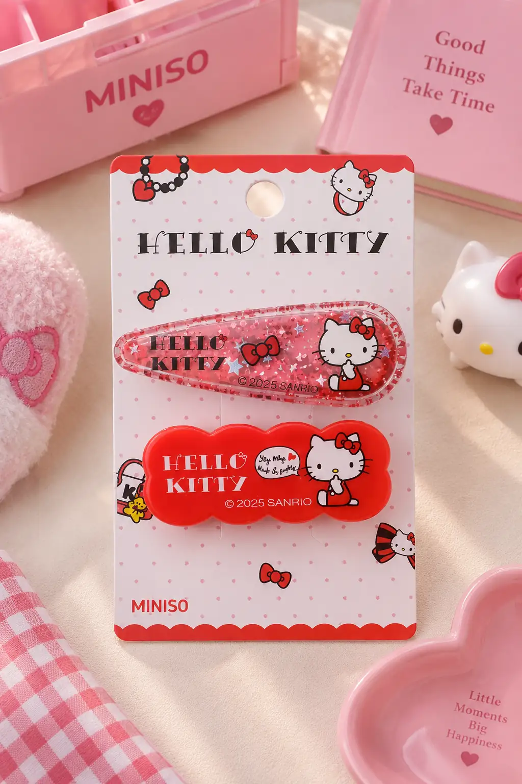 Hello Kitty Lisanslı Saç Tokası (2 Adet) – Canlı Renkli & İkonik Figürlü