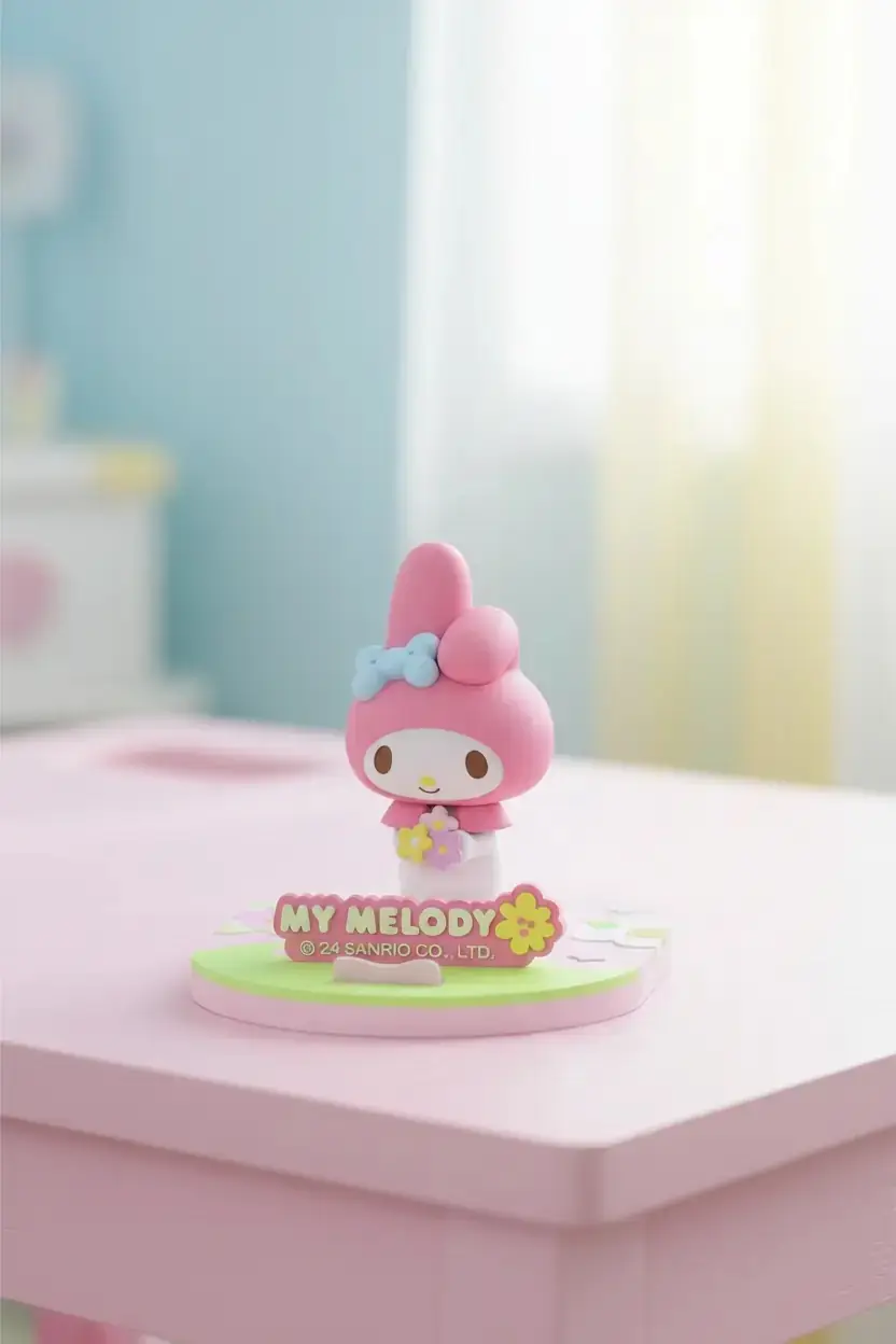 Sanrio Lisanslı My Melody Bahar Serisi Masa Üstü Telefon Tutucu Figürlü Stand