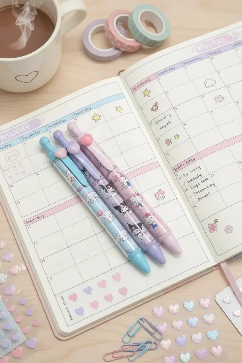 Sanrio Lisanslı Hello Kitty ve Arkadaşları Kalem Seti 14 Cm – Tatlı Fabrikası