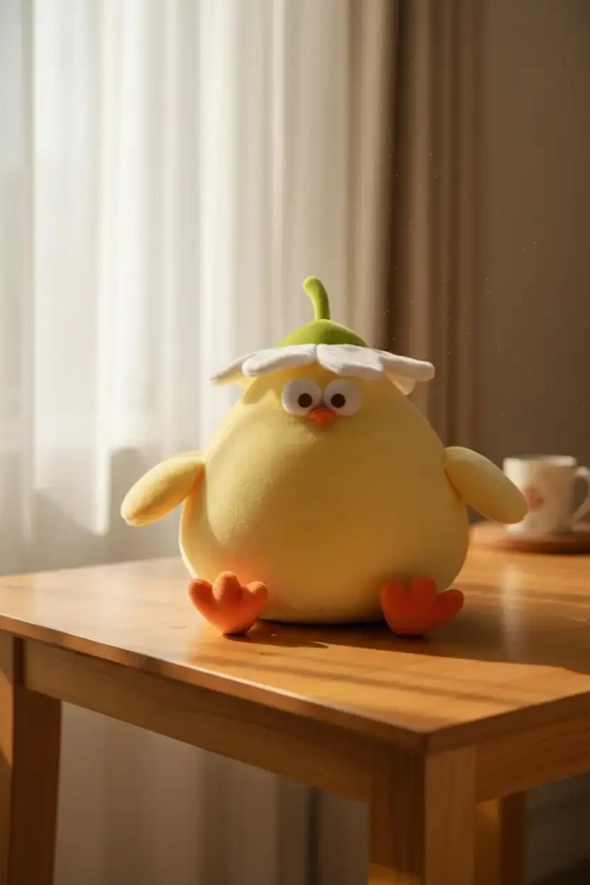 Miniso Lisanslı Dundun Serisi Papatya Civciv Peluş Oyuncak – Yumuşak Uyku Arkadaşı 20 Cm