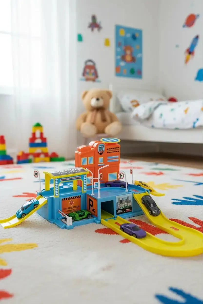 Junior Wheels Yer Otoparkı Oyuncak Seti – Katlı Rampalı Oyun Alanı