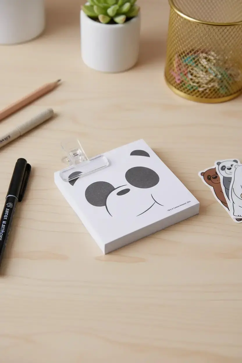 We Bare Bears Lisanslı Panda Not Kağıdı Seti – Klipsli 80 Yaprak