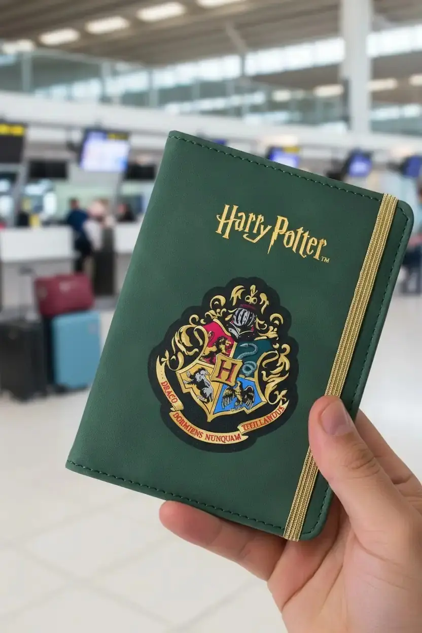 Harry Potter Lisanslı Bantlı Pasaport Kılıfı - Yeşil