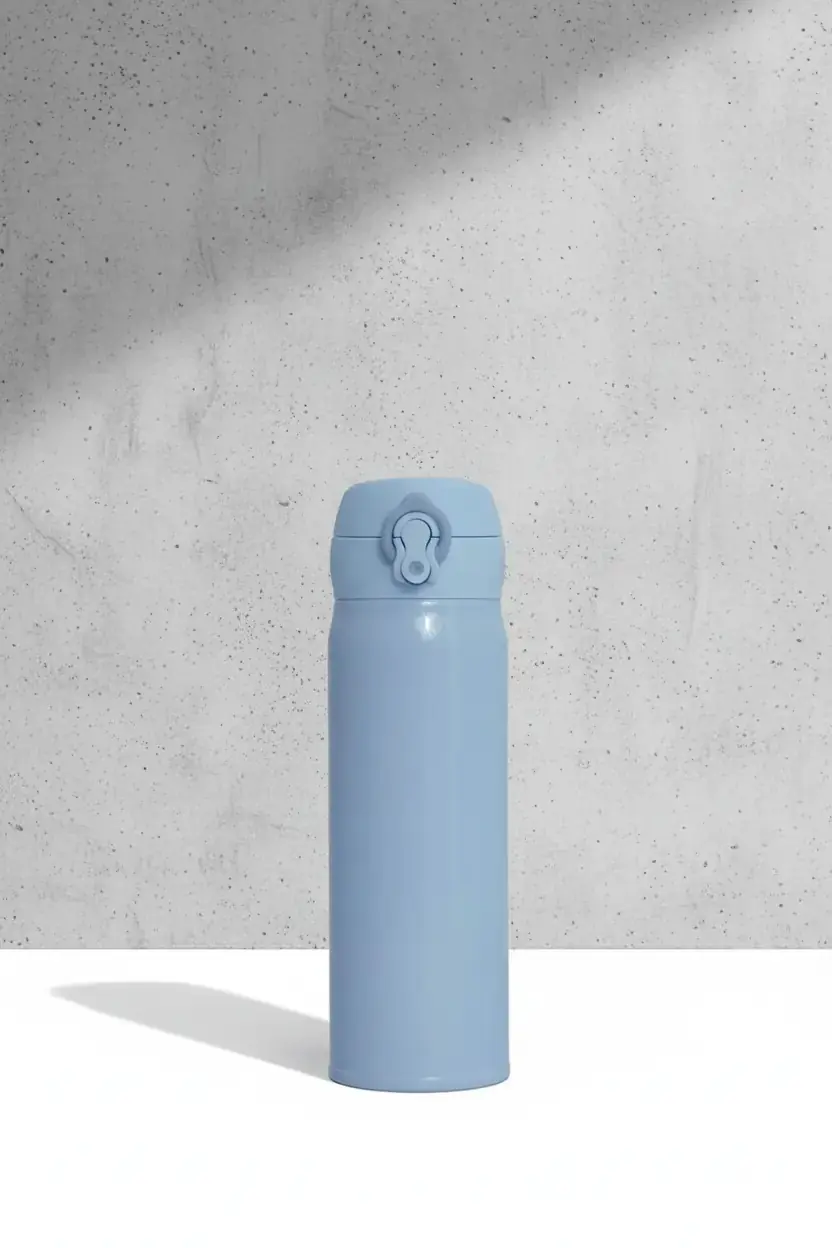 Miniso Lisanslı Klasik Serisi Flip Top Yalıtımlı Termos – 450 Ml – Çift Katmanlı Çelik – Mavi