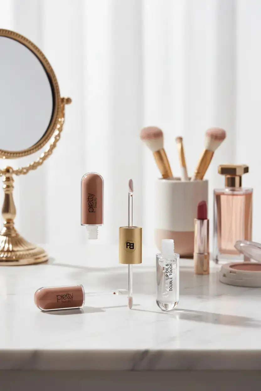Pretty Beauty Çift Taraflı Mat Ruj ve Lip Oil – Kadifemsi Dokulu Yoğun Renkli Dudak Makyajı Pb-408A-03