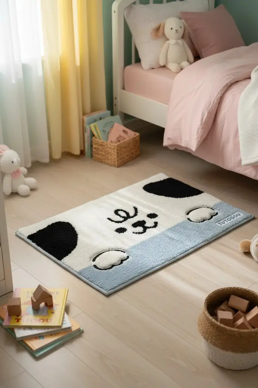 Miniso Lisanslı TUTOGOU Serisi Paspas – Mavi Renkli 60x40 cm Ev Banyo Giriş Paspası