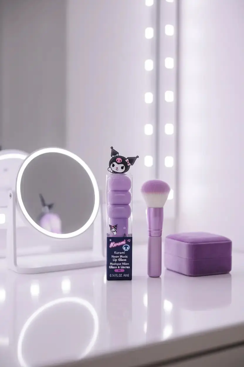 Sanrio Lisanslı Kuromi Neon Music Dudak Parlatıcısı 03 – Parlak ve Nemli Görünüm