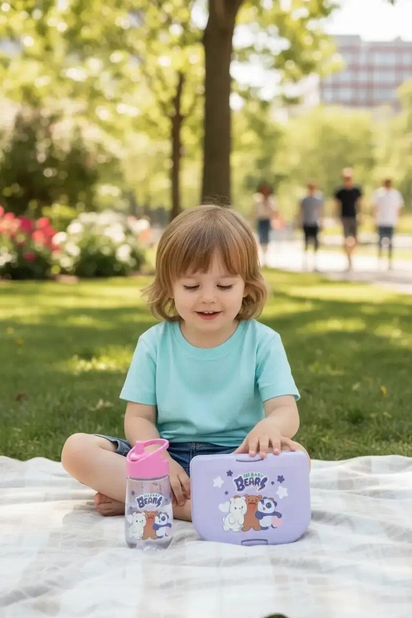 We Baby Bears Lisanslı Yemek Kabı ve Suluk Seti – Sızdırmaz ve Dayanıklı 450 ml