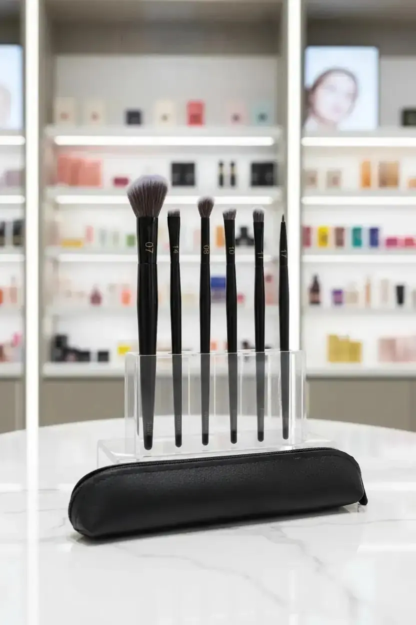 Miniso Lisanslı Black Gold Serisi Çantalı Makyaj Fırçası Seti – 6 Parça