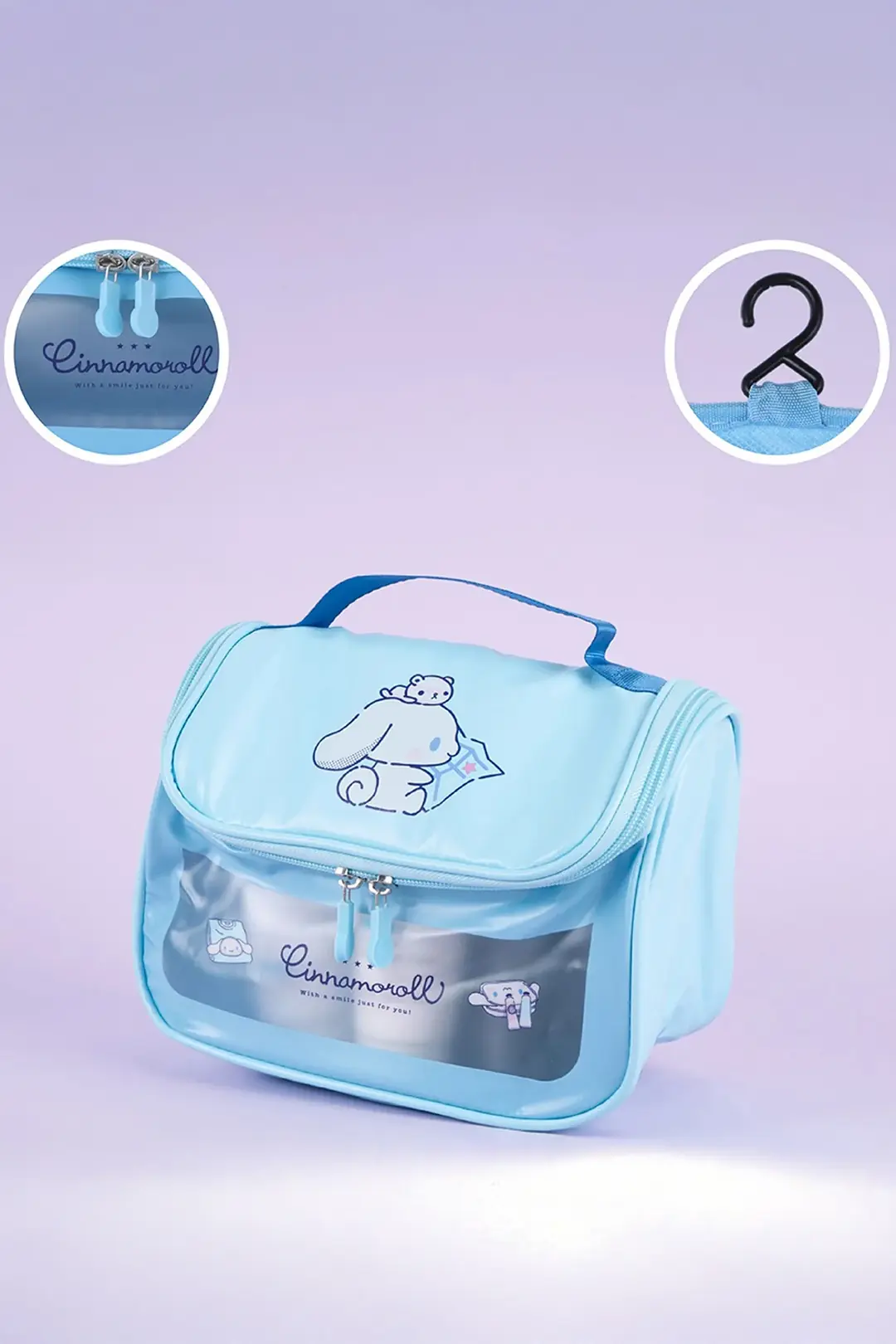 Sanrio Lisanslı Cinnamoroll Makyaj Seyahat Çantası - Geniş İç Hacimli Fermuarlı Kozmetik Düzenleyici