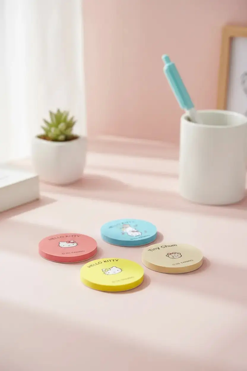 Sanrio Lisanslı Hello Kitty Yuvarlak Yapışkan Mini Notlar – 80 Yaprak