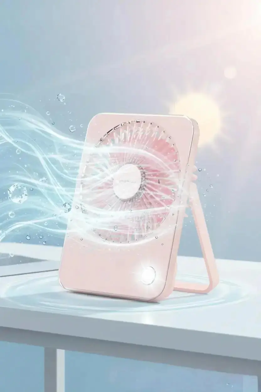 Miniso Lisanslı Makaron Katlanabilir Mini Fan Pembe 17,8 Cm – Şarjlı Taşınabilir Serinlik