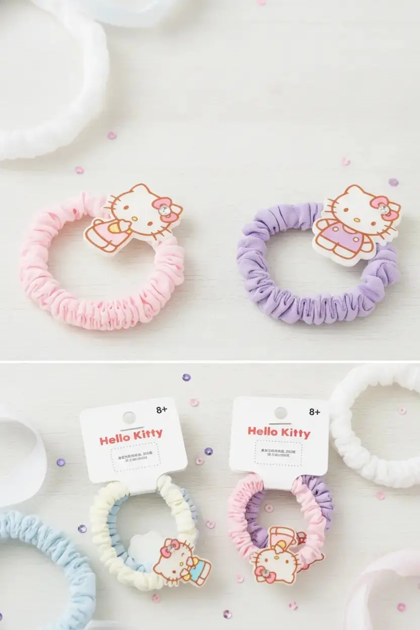 Sanrio Hello Kitty Lisanslı Saç Lastiği – Sevimli Figürlü – Esnek & Konforlu