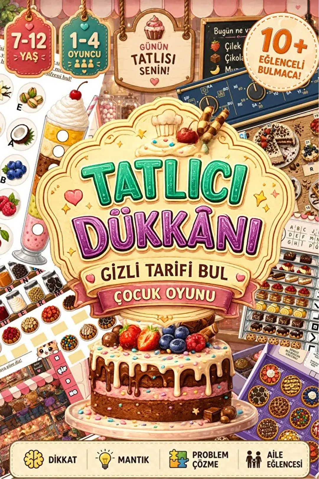 Dedektifia Tatlıcı Dükkanı Çocuk Oyunu – 7-12 Yaş 1-4 Oyuncu