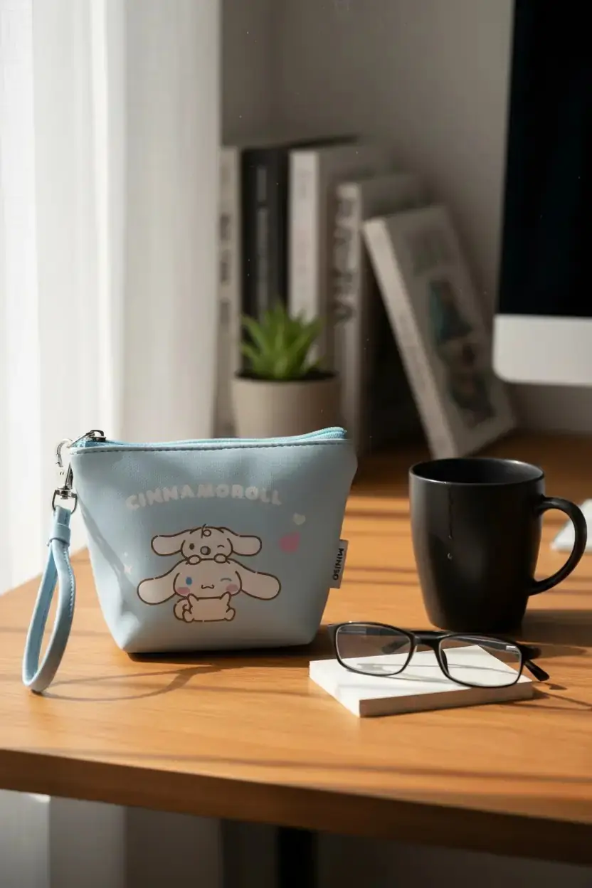 Sanrio Lisanslı Cinnamoroll Beşgen Mini Bozuk Para Çantası – Askılı PVC Makyaj ve Aksesuar Çantası 13 Cm