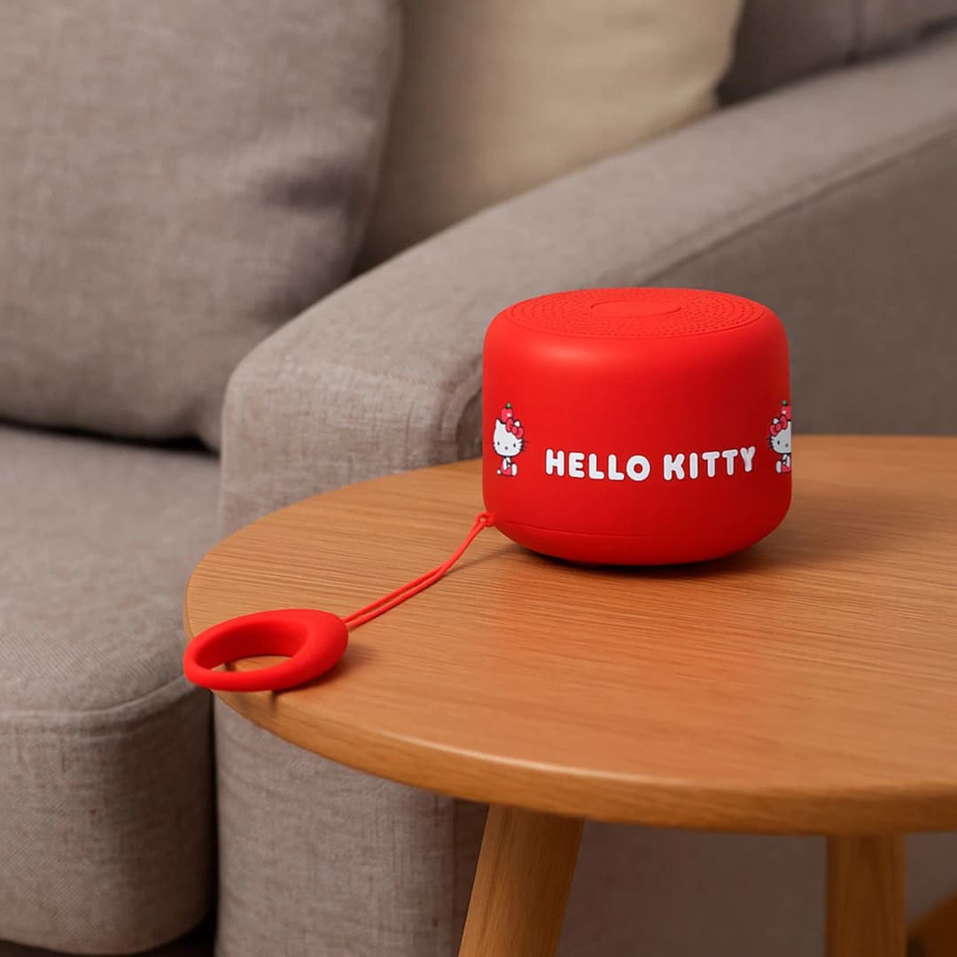 Hello Kitty Lisanslı Yuvarlak Bluetooth Hoparlör – Bluetooth 5.0 ve 6 Saat Çalışma Süreli BT2