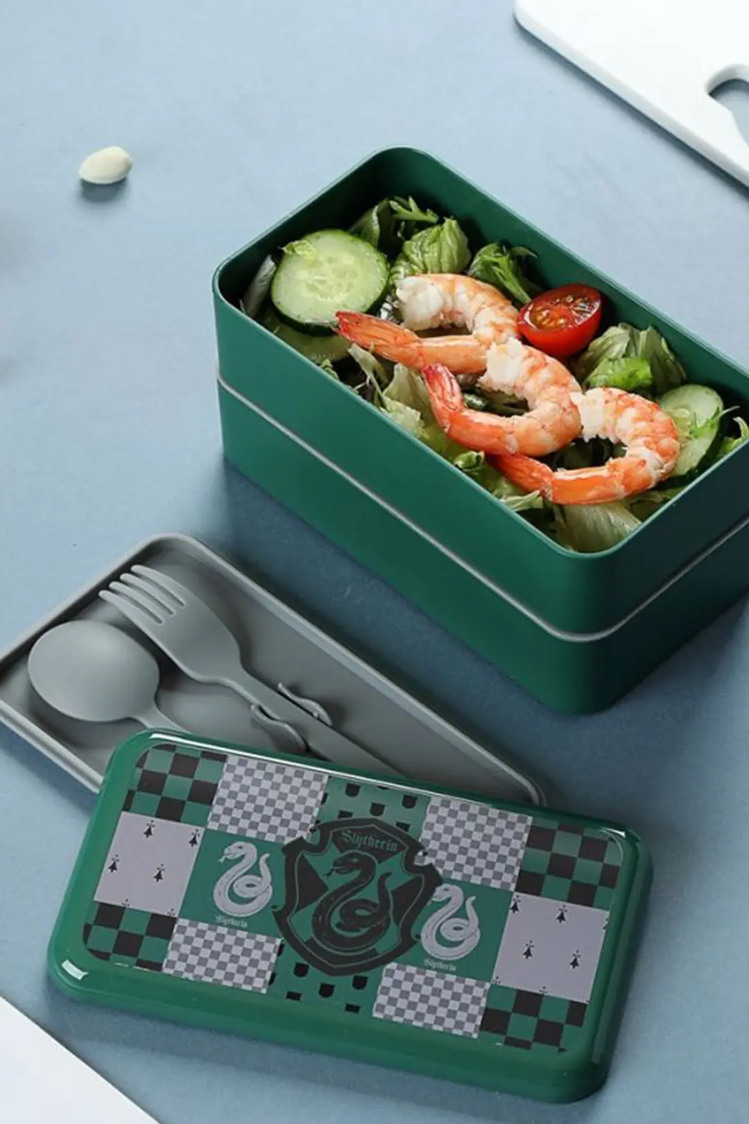 Harry Potter Lisanslı Slytherin Çift Katlı Yemek Kabı – 1000ml Mikrodalgaya Uygun Sefer Tası