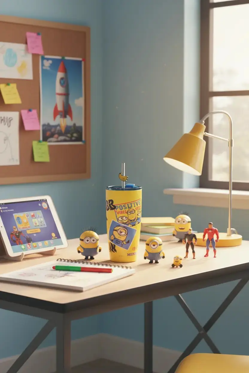 Minions Lisanslı Pipetli Çelik Matara 530 ML 17 CM