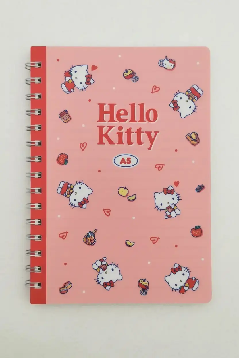 Sanrio Lisanslı Hello Kitty Retro Koleksiyonu A5 Spiral Telli 80 Sayfa Defter