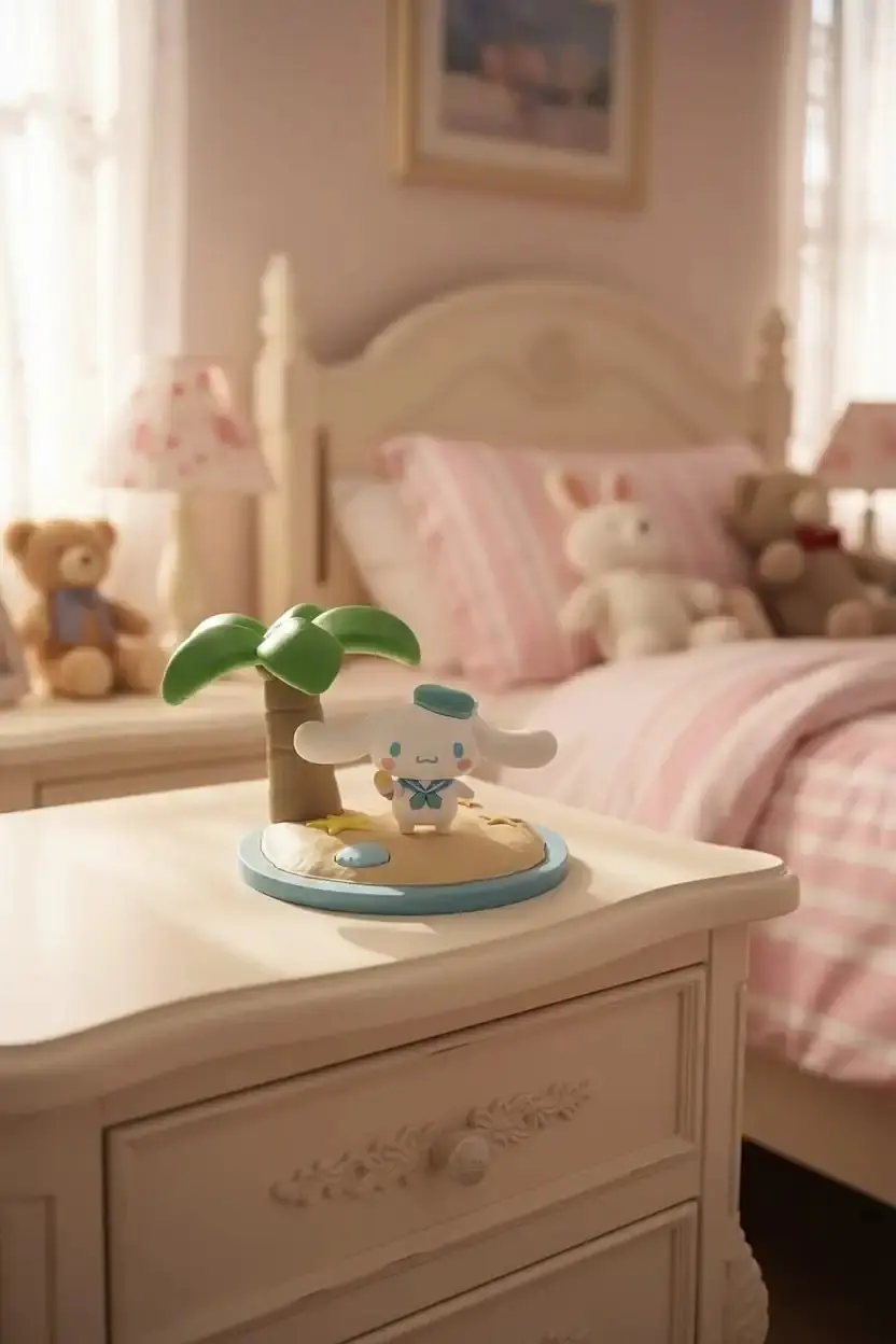 Sanrio Lisanslı Cinnamoroll Yaz Serisi Gece Lambası – Denizci Temalı Pilli Dekoratif Aydınlatma
