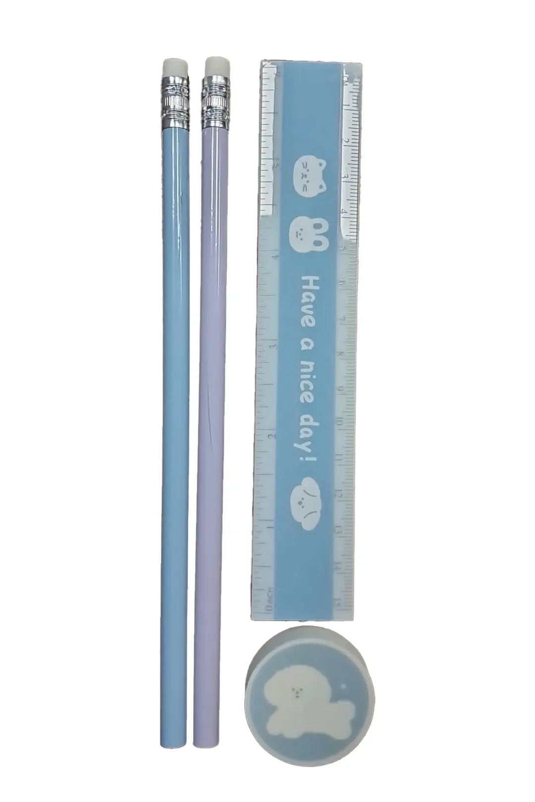 Miniso Lisanslı Hayvan Serisi Mini Kırtasiye Seti 19 Cm – 3 Parça Mavi