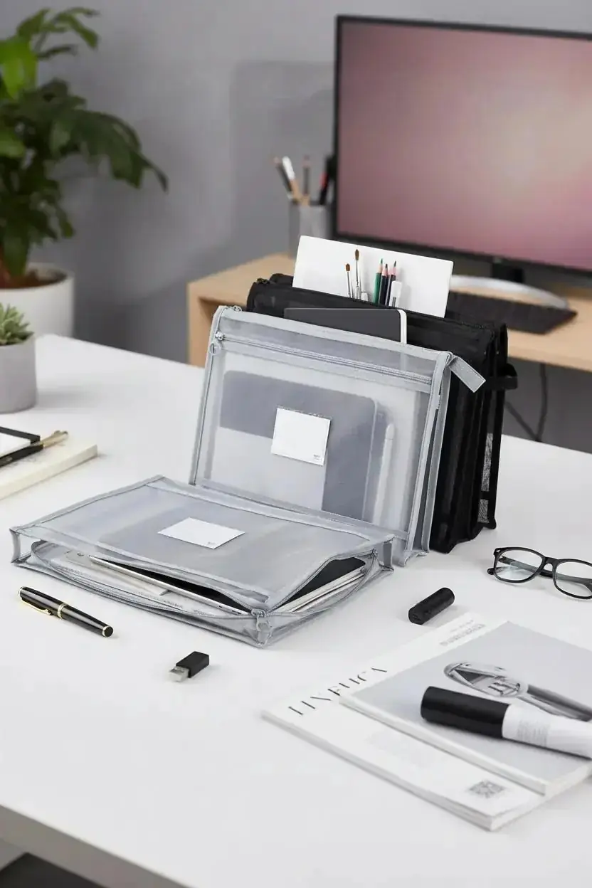 Miniso Lisanslı Minimalizm Koleksiyonu 3D Çift Katmanlı File Belge Çantası