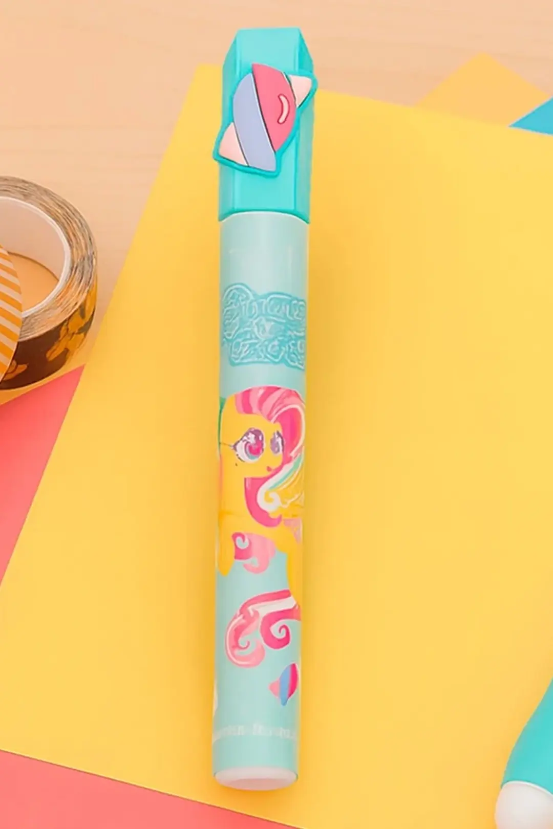 My Little Pony Lisanslı Fluttershy Büyük Marker – Sevimli Renkli Tasarım Kalın Uçlu Kalem 19.6 Cm