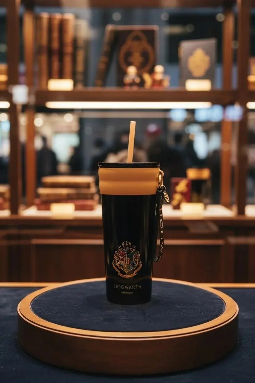 Harry Potter Lisanslı Hogwarts Pipetli Çelik Matara – 304 Paslanmaz Sızdırmaz Su Matarası 800 ML 20 Cm