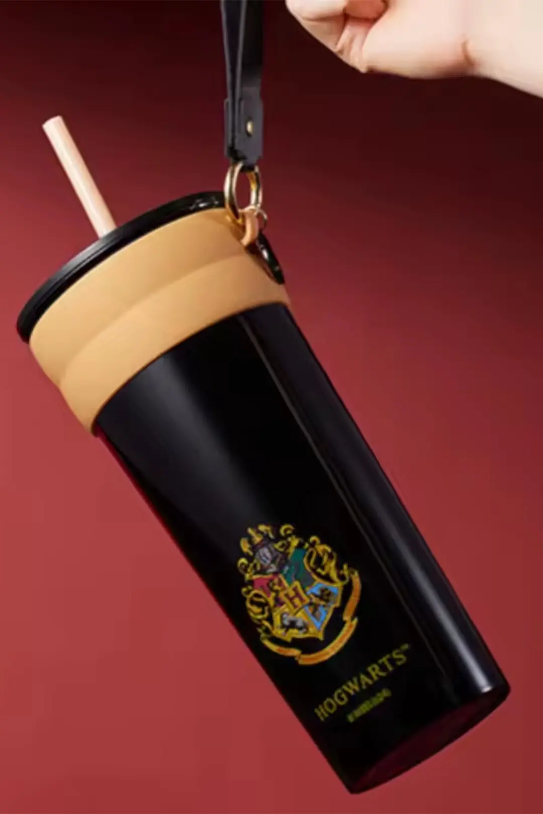 Harry Potter Lisanslı Hogwarts Pipetli Çelik Matara – 304 Paslanmaz Sızdırmaz Su Matarası 800 ML 20 Cm