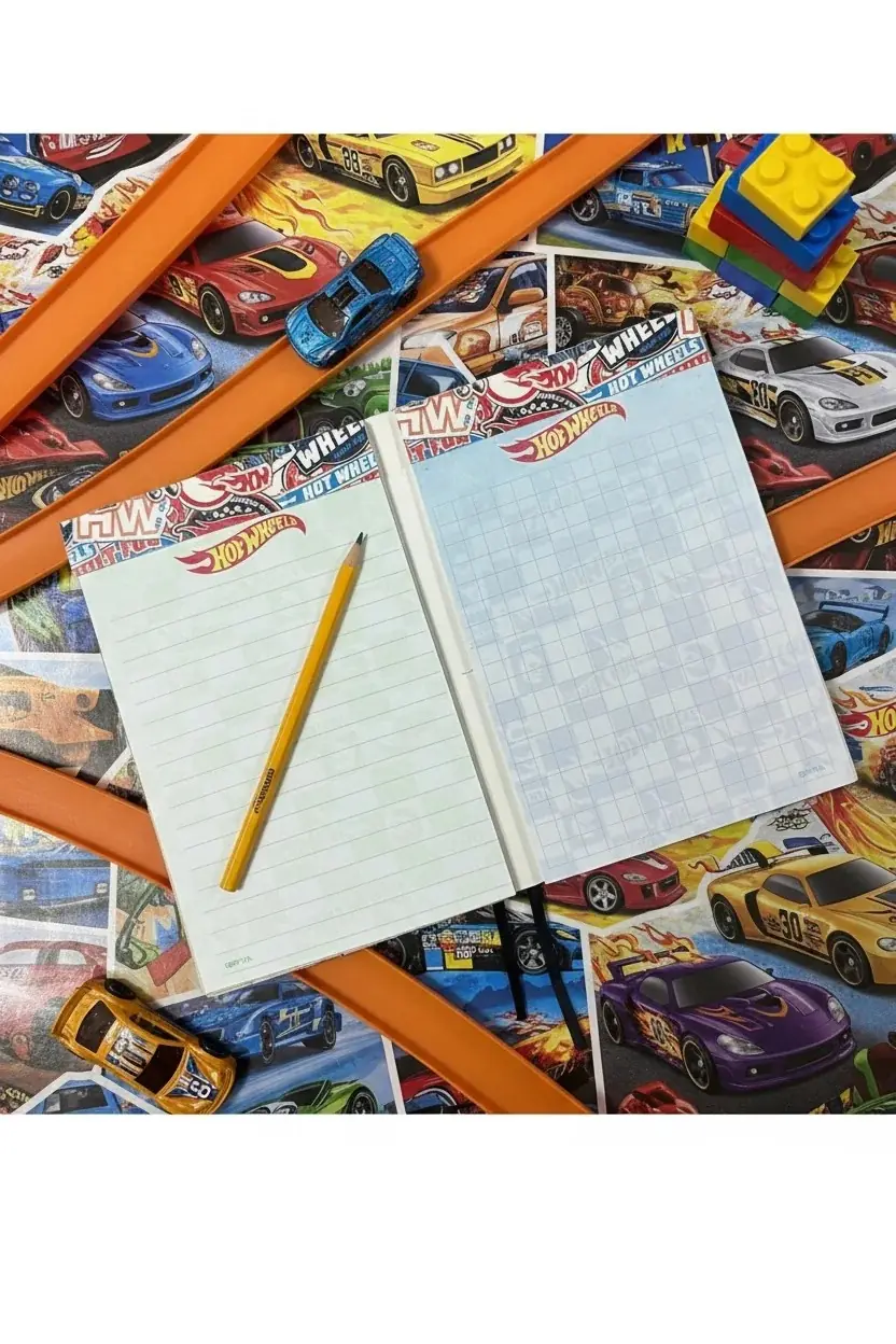 Hot Wheels Lisanslı A7 İkili Mini Bloknot Seti – Taşınabilir Pratik Not Defteri 10 CM