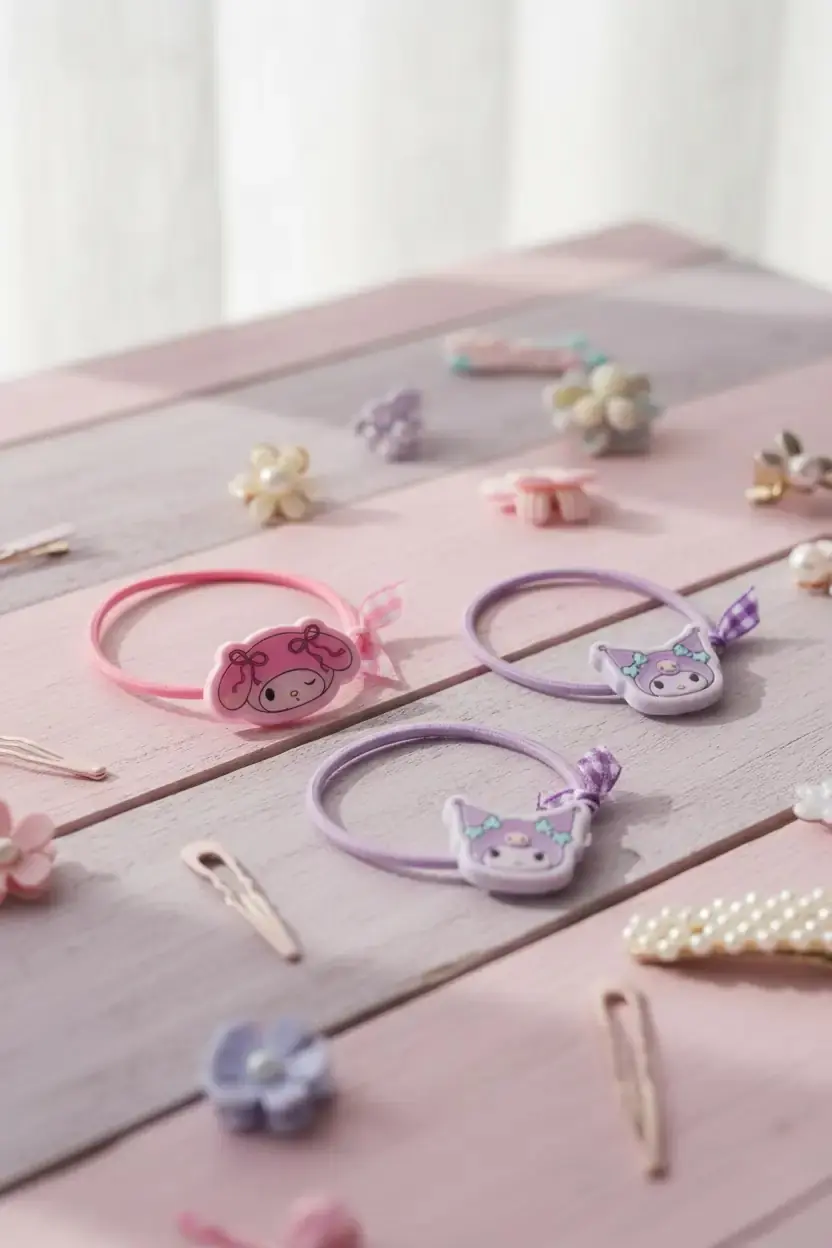 Sanrio Lisanslı Hello Kitty Ve Arkadaşları Saç Tokası (2 Adet) – Esnek Yapılı & Renkli Set
